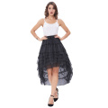 Belle Poque Damen Damen Amelia Steampunk Elastische Taille Ruffled Chiffon Schwarz Farbe Kuchen Rock BP000227-1